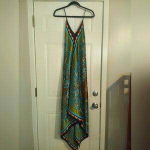 Green boho dress